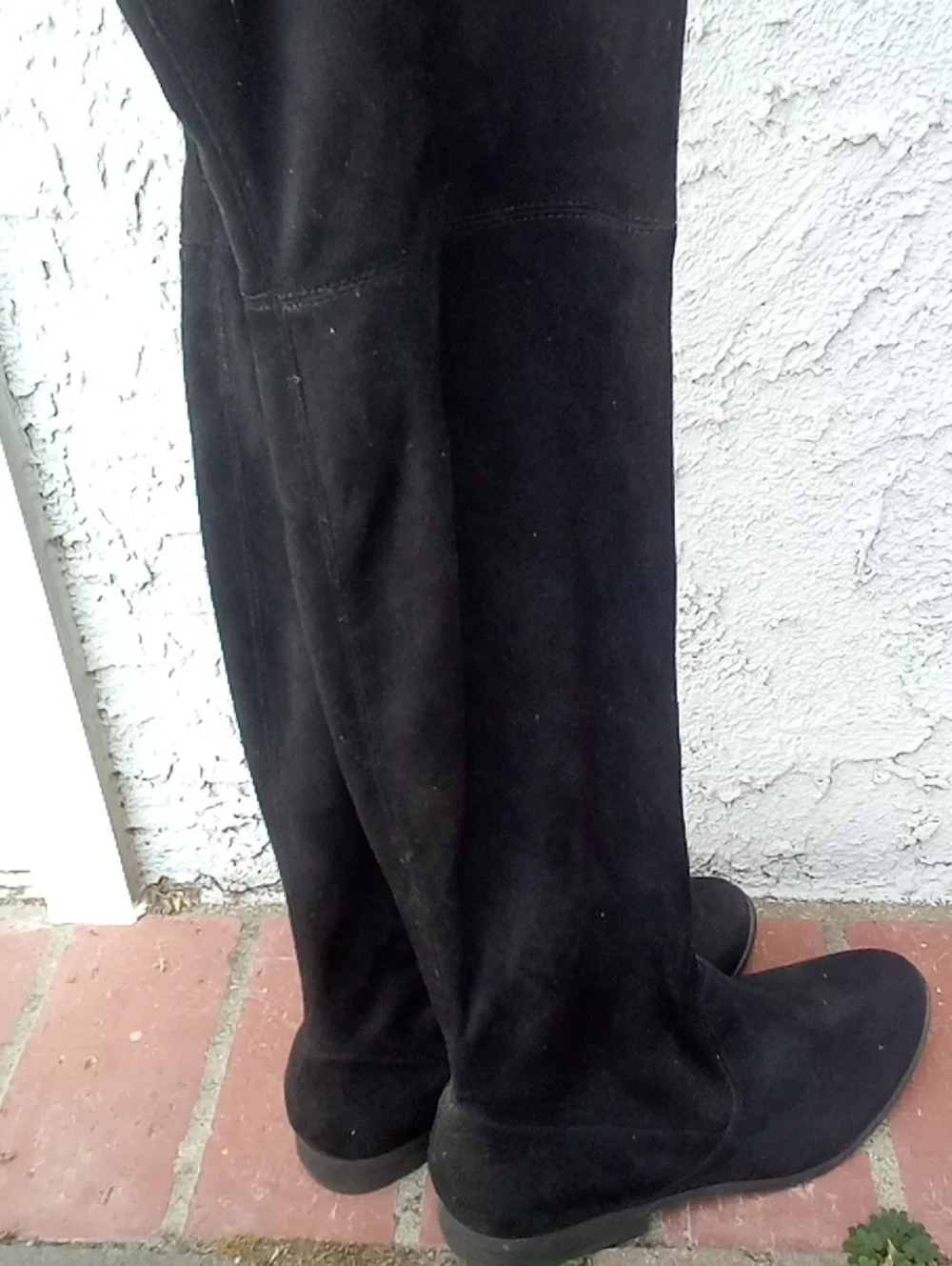 Forever 21 Faux Suede Thigh High Black Boots Size 9